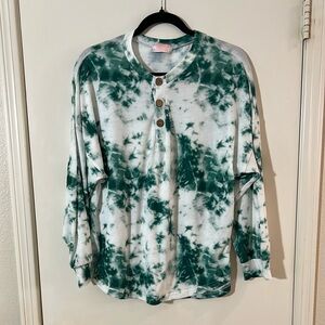 CDM Women’s Long Sleeved Tie Died Shirt St Patrick’s Day